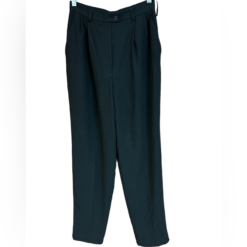 Evan-Picone Best in Black Black Crepe Pleated Front Dress Trousers NWT S4